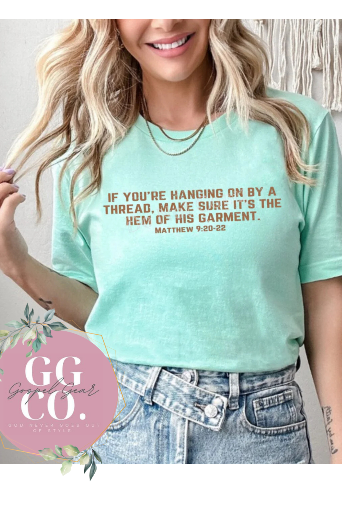 If You're Hanging By A Thread - Christian Shirt - Jesus Tee - Christian Apparel - Christian Gift (2-20)