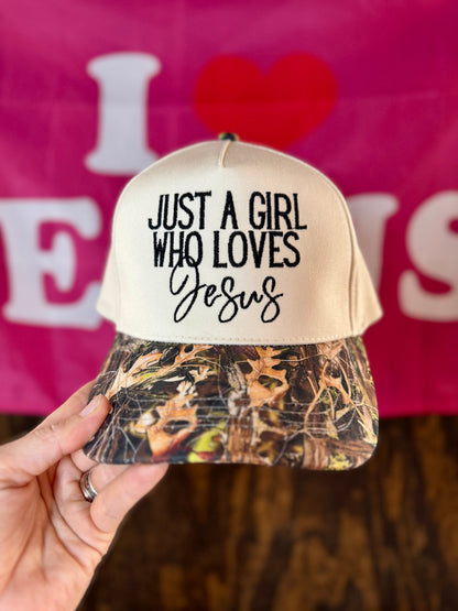 Just A Girl Who Loves Jesus Embroidered Hat, Embroidered Hat, Embroidered Christian Hat, Christian Dad Hat, Christian Gift, Embroidered Vintage Hat, Christian Gift