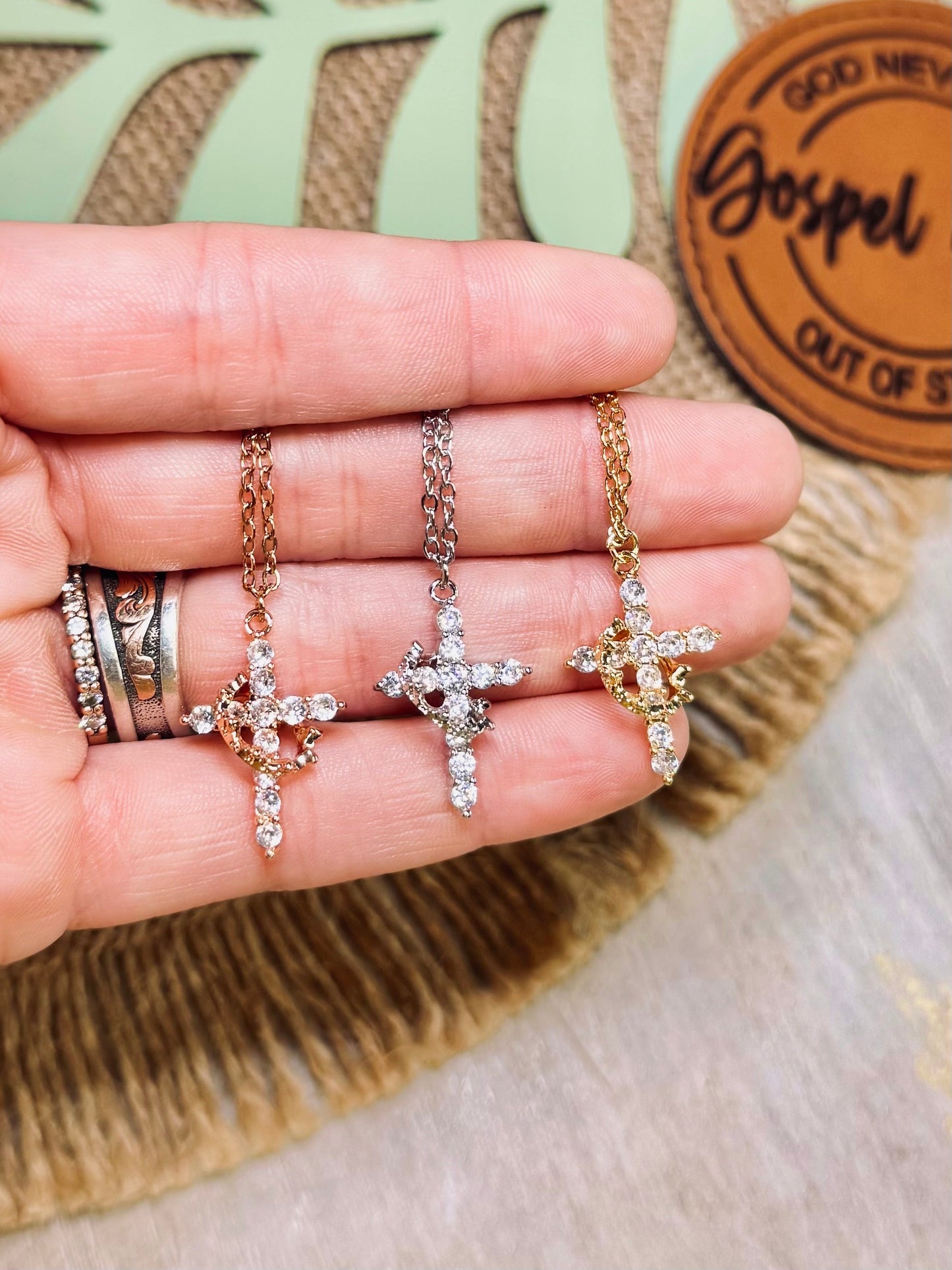 Cross Crown Necklace - Christian Necklace - Christian Jewelry - Christian Gift - Christian Apparel - Necklace - Cross Necklace - Jesus