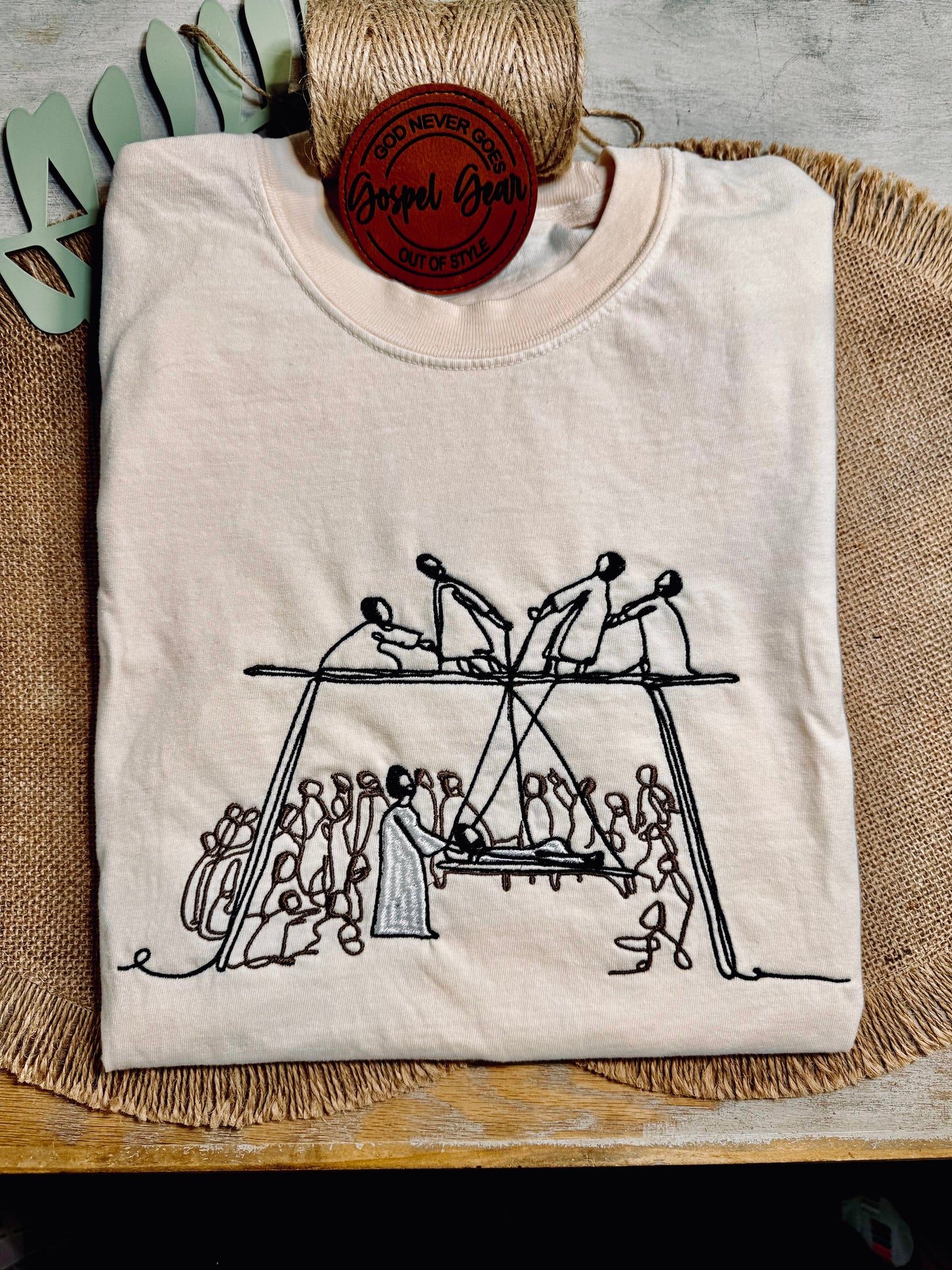 Jesus Heals The Paralyzed Embroidered Shirt, Christian Sweatshirt, Embroidered Jesus Shirt, Christian Shirt, Christian Gift