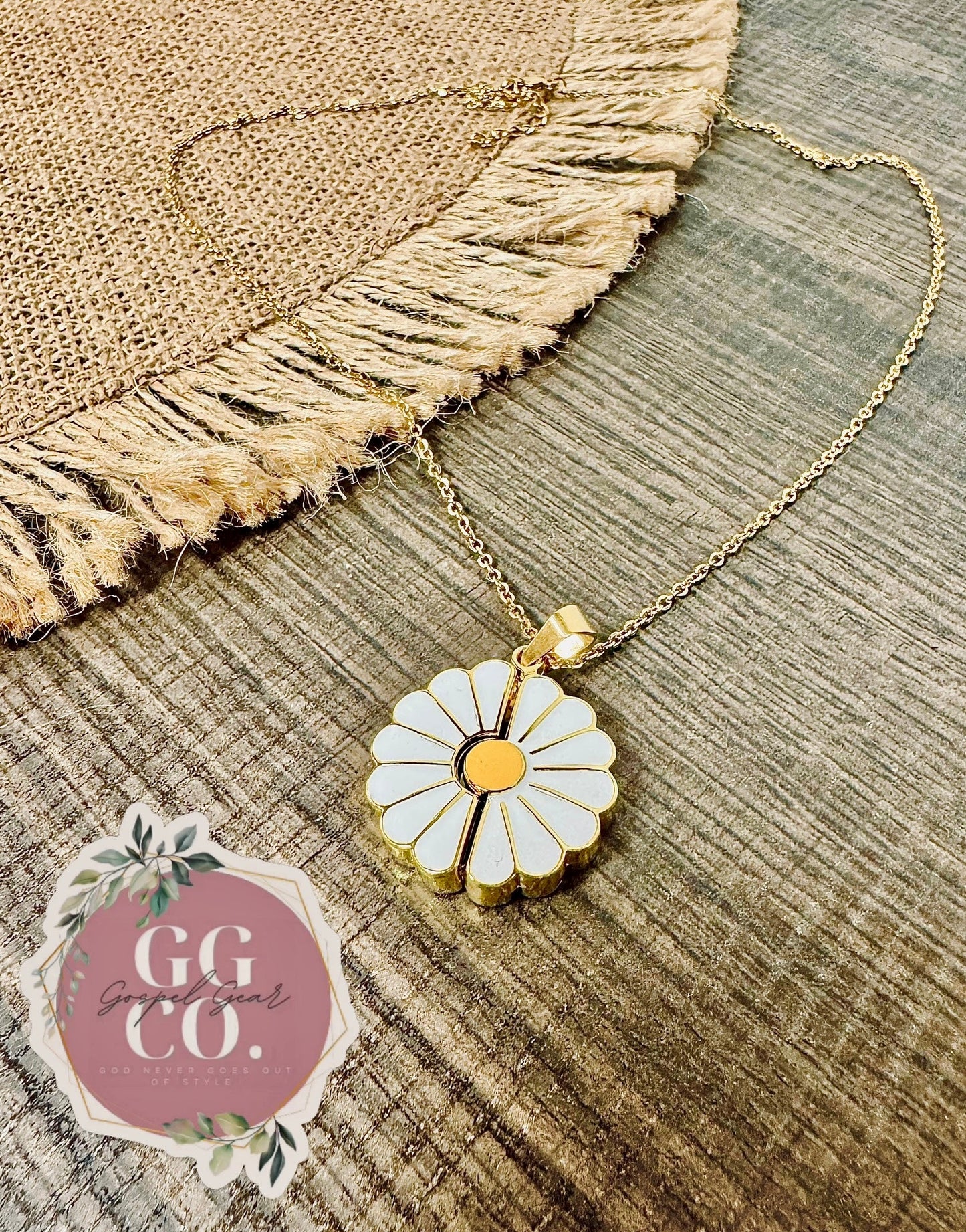 God Is Within Her Daisy - Hidden Message Necklace
