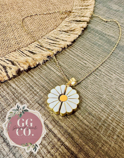 God Is Within Her Daisy - Hidden Message Necklace