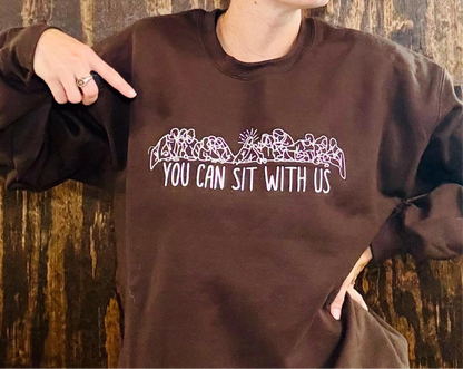 You Can Sit With Us Embroidered Shirt, Christian Sweatshirt, Embroidered Jesus Pullover, Christian Pullover, Christian Gift