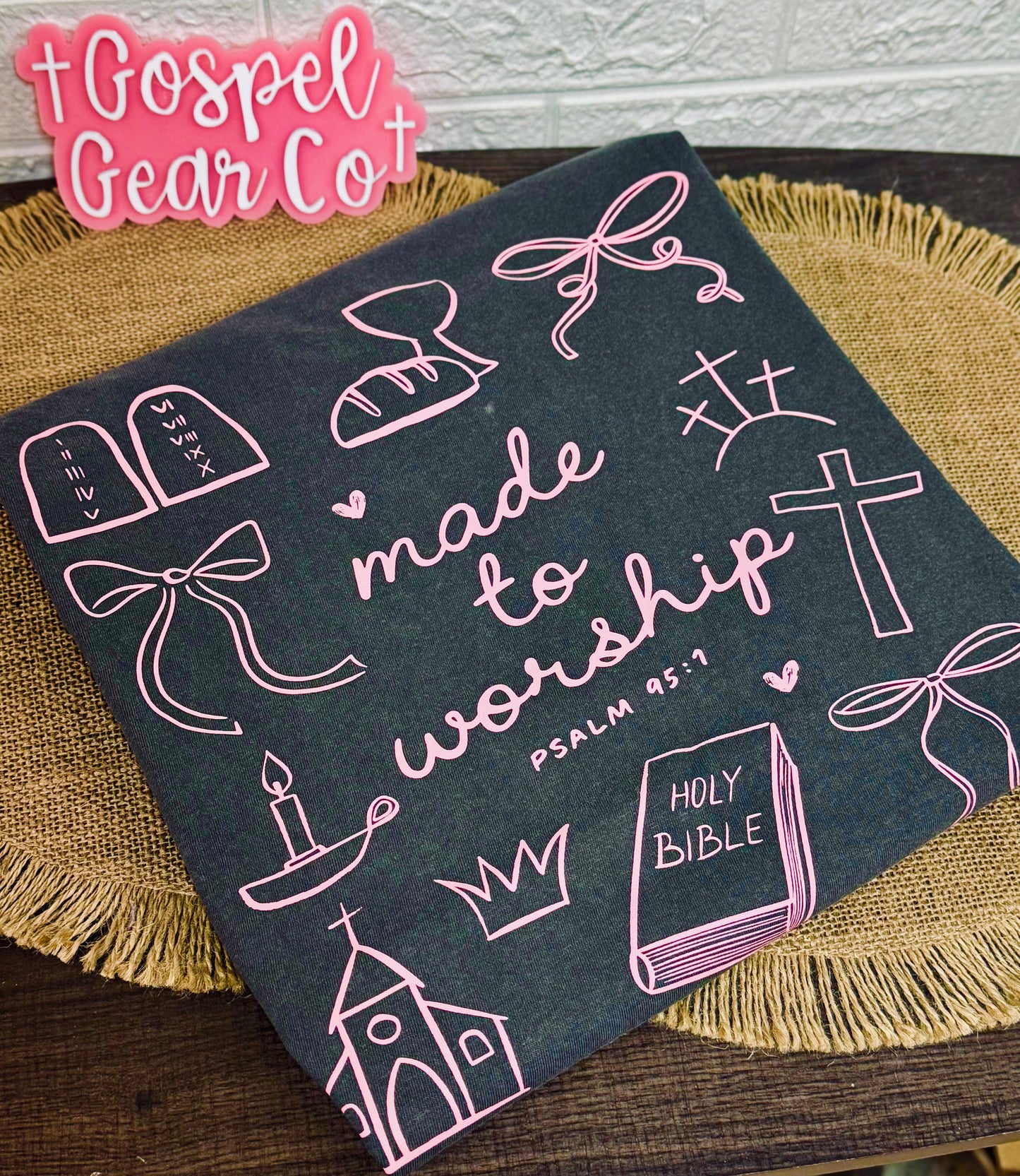 Made To Worship Collage -  Christian Shirt - Christian Apparel - Graphic Tee - Christian Gift