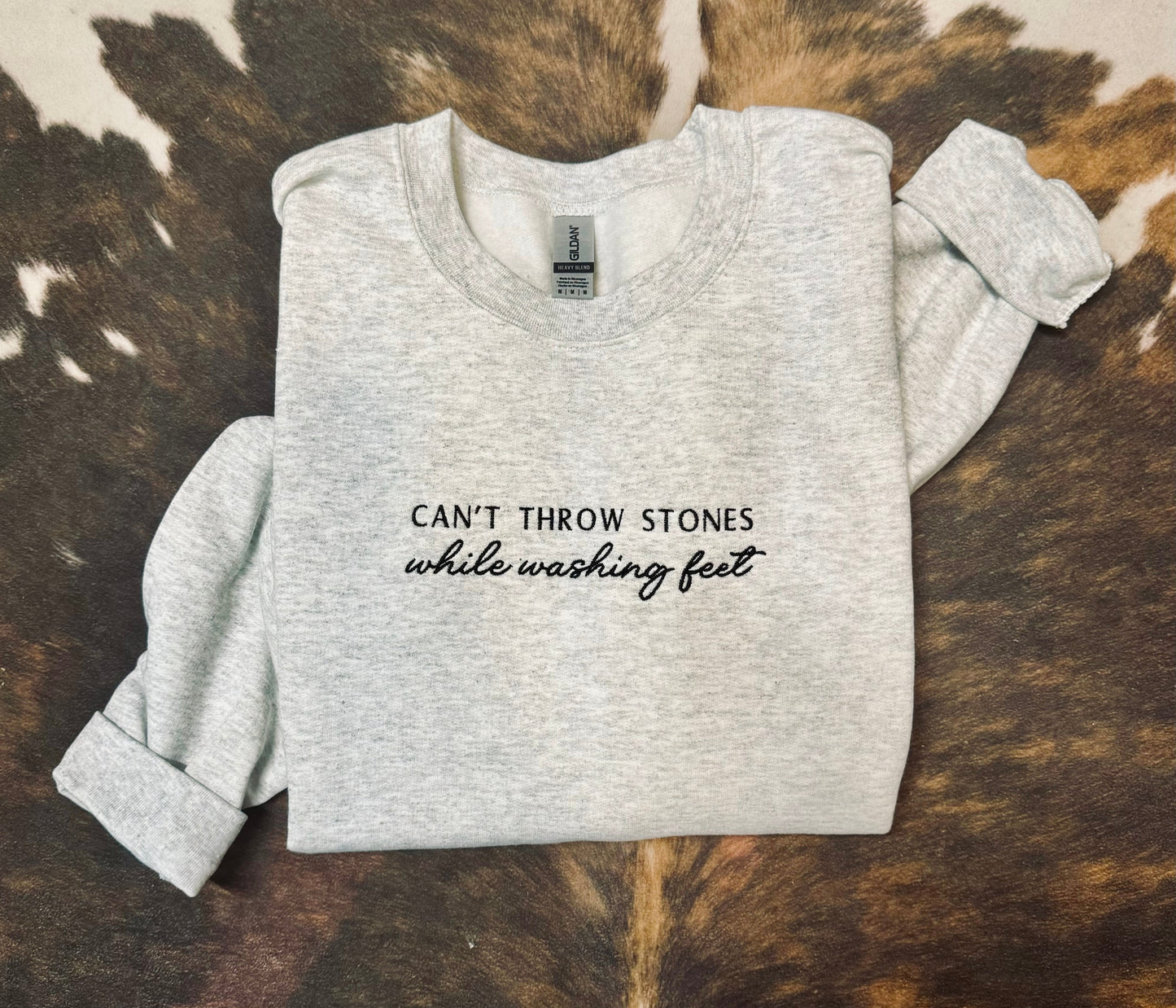 Can’t Throw Stones Embroidered Shirt - Christian Tee - Comfort Colors Shirt - Embroidered Shirt - Jesus Shirt - Christian