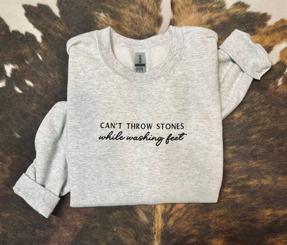 Can’t Throw Stones Embroidered Shirt - Christian Tee - Comfort Colors Shirt - Embroidered Shirt - Jesus Shirt - Christian