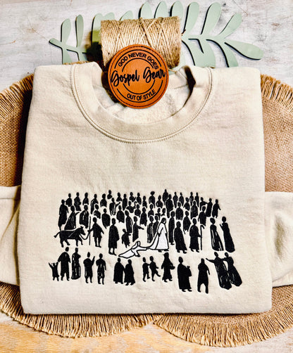 The Hem Of His Garment Embroidered Shirt, Christian Sweatshirt, Embroidered Jesus Shirt, Christian Shirt, Christian Gift