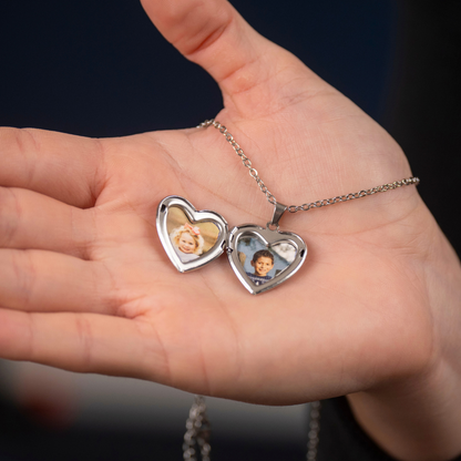 Lily Heart Locket Necklace: Luke 12:27-28