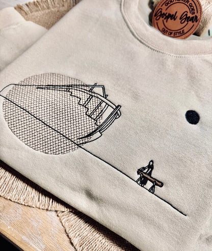 The Ark Embroidered Shirt, Christian Sweatshirt, Embroidered Jesus Shirt, Christian Shirt, Christian Gift