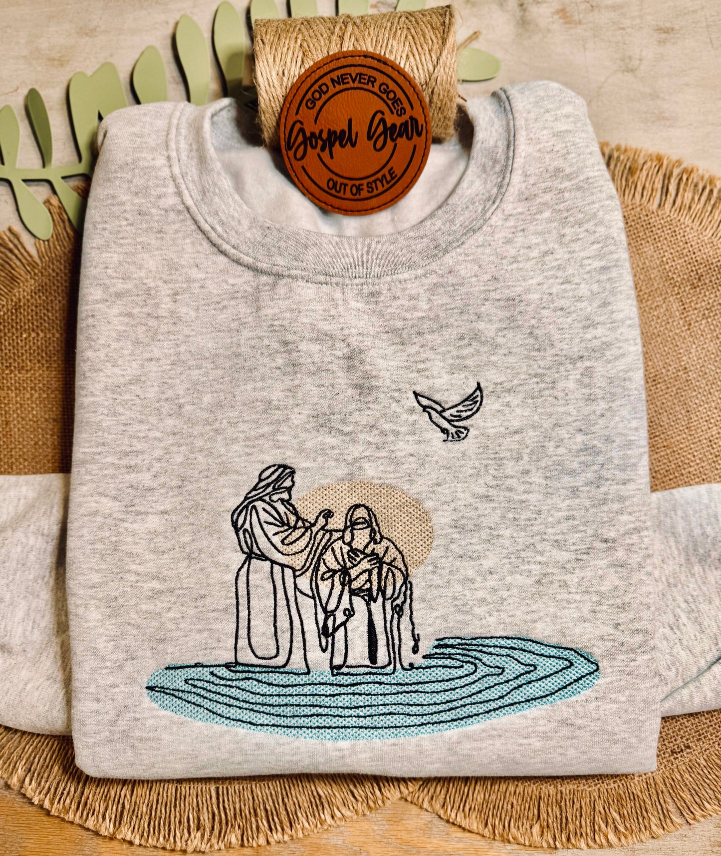 The Baptism Of Jesus Embroidered Shirt, Christian Sweatshirt, Embroidered Jesus Shirt, Christian Shirt, Christian Gift