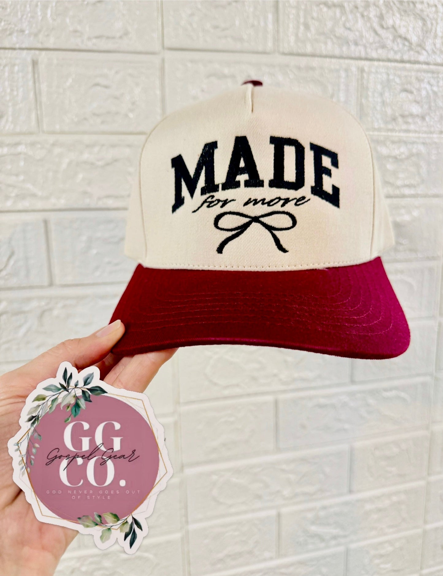 Made For More Embroidered Vintage Bow Hat