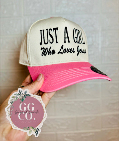 Just A Girl Who Loves Jesus Hat, Embroidered Vintage Hat, Christian Dad Hat, Christian Gift