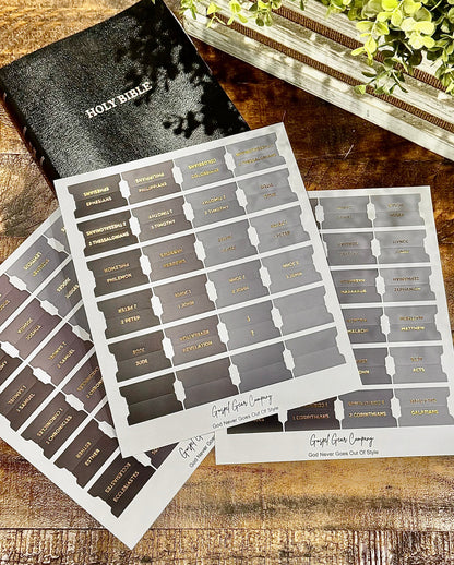 Gold Foil Smoky Coal Matte - Christian Bible Tabs