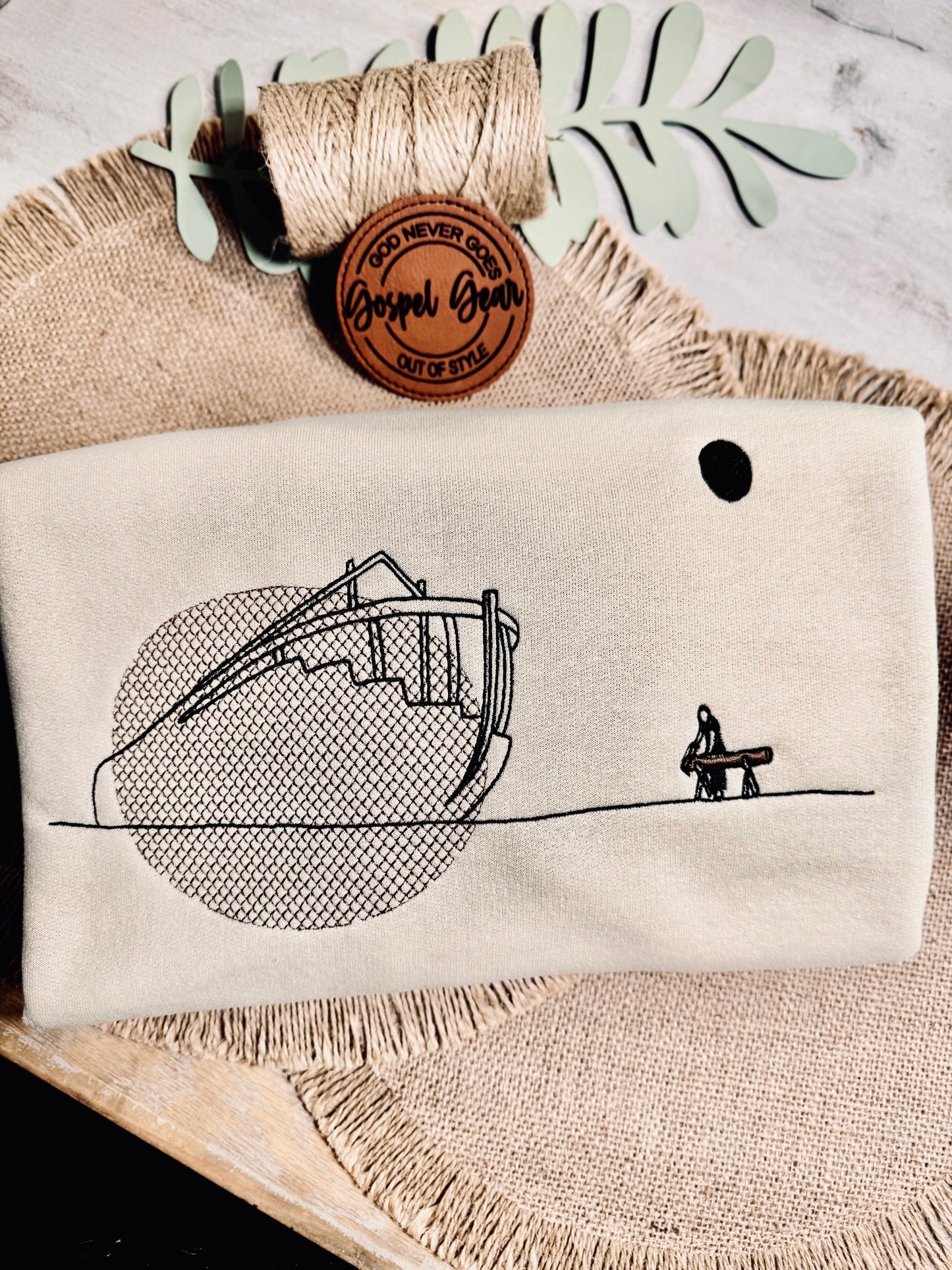 The Ark Embroidered Shirt, Christian Sweatshirt, Embroidered Jesus Shirt, Christian Shirt, Christian Gift