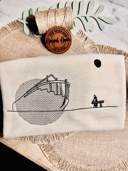 The Ark Embroidered Shirt, Christian Sweatshirt, Embroidered Jesus Shirt, Christian Shirt, Christian Gift