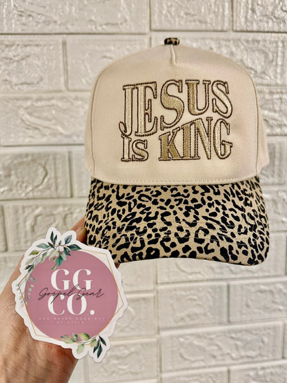 Jesus Is King Embroidered Hat,  Embroidered Christian Hat, Christian Dad Hat,  Embroidered Vintage Hat, Christian Gift