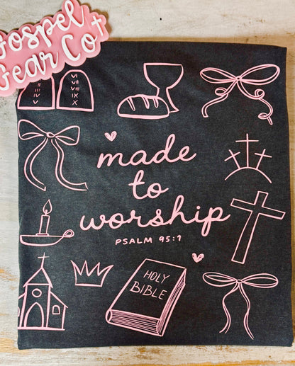 Made To Worship Collage -  Christian Shirt - Christian Apparel - Graphic Tee - Christian Gift