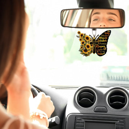 Faith Butterfly Key Chain, Rearview Mirror Ornament - Way Maker