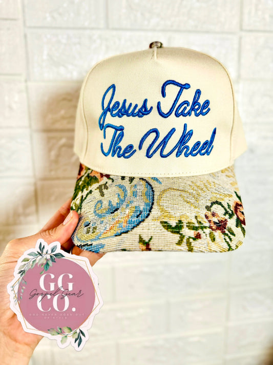 Jesus Take The Wheel Embroidered Hat, Embroidered Christian Hat, Dad Hat, Embroidered Vintage Hat, Christian Gift