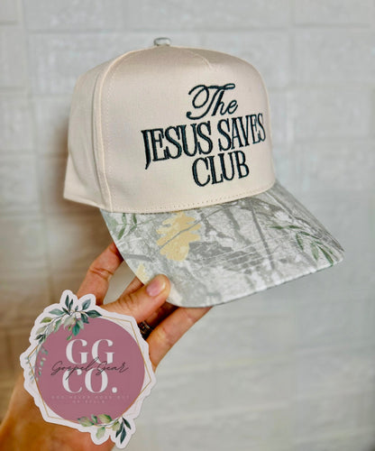 The Jesus Saves Club Embroidered Hat, Embroidered Christian Hat, Christian Hat, Trendy Hat, Christian Gift