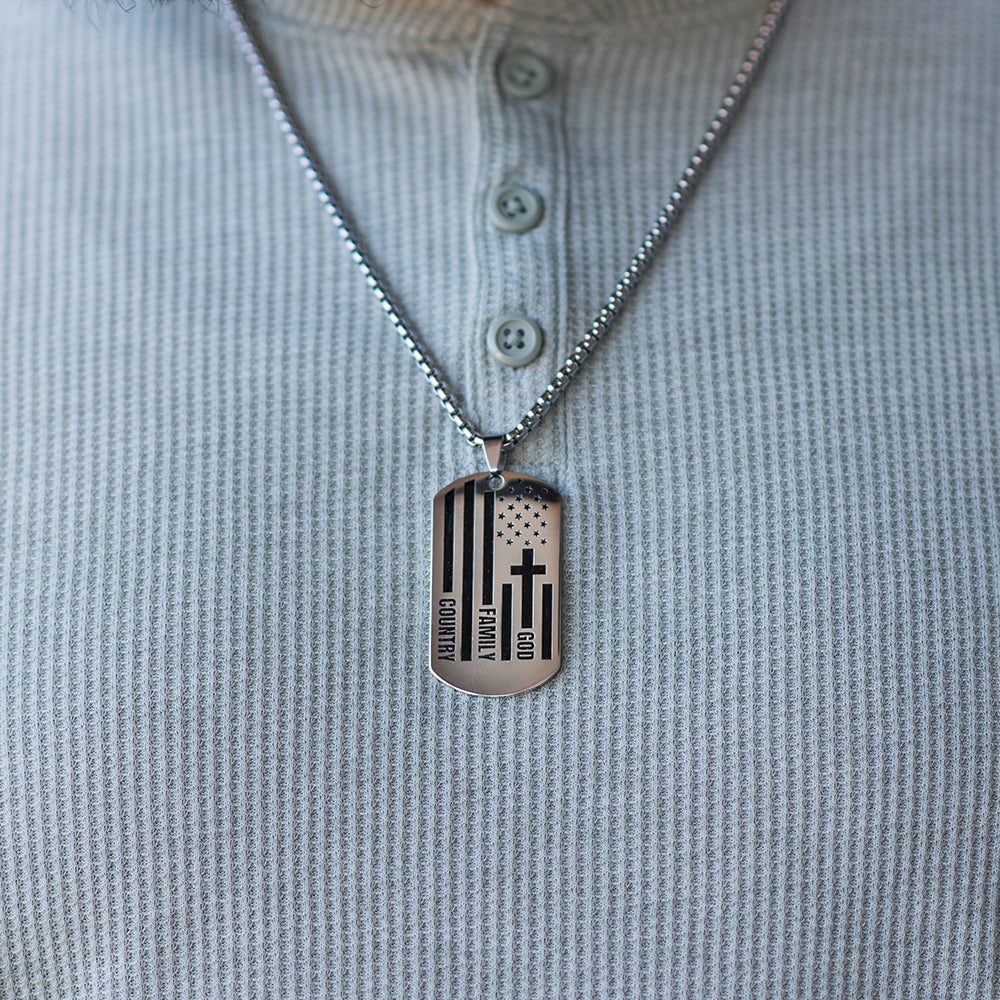God, Family, Country Dog Tag Necklace