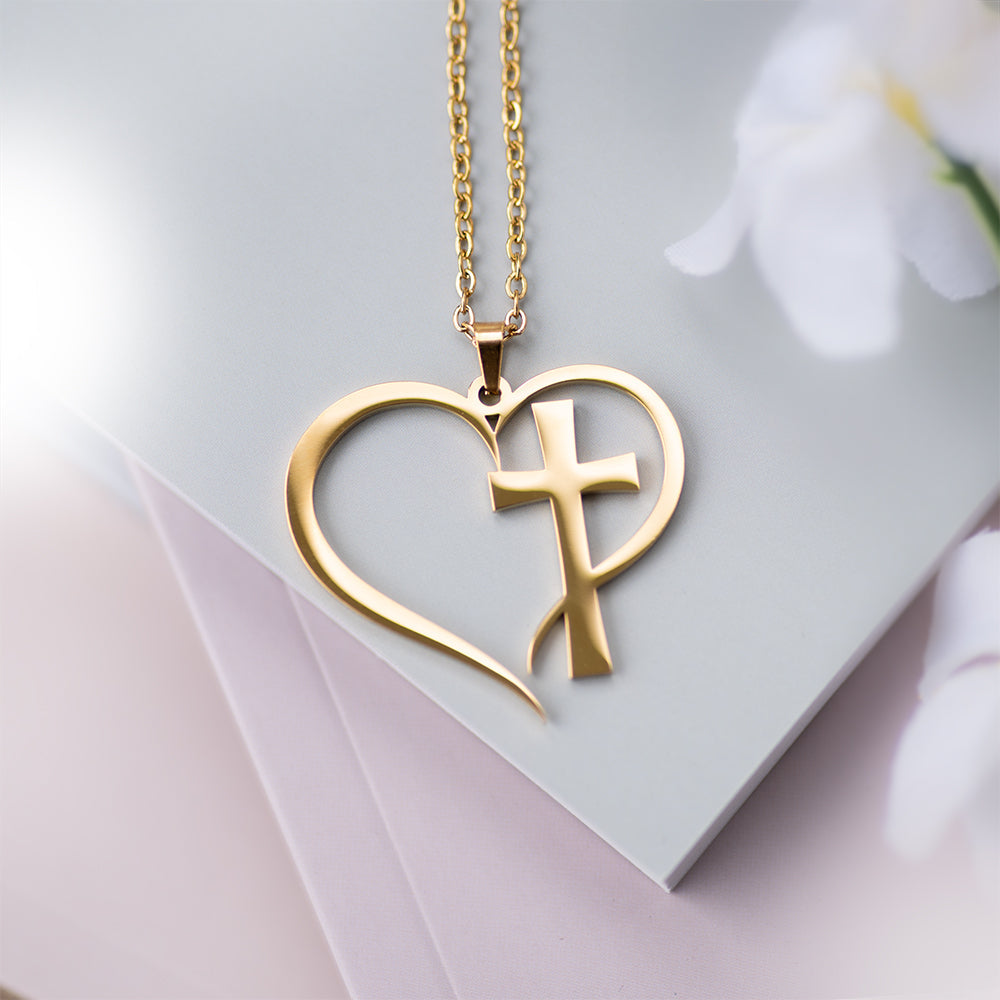 Heart Cross Necklace