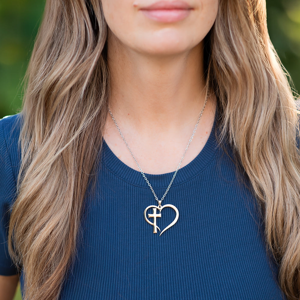 Heart Cross Necklace