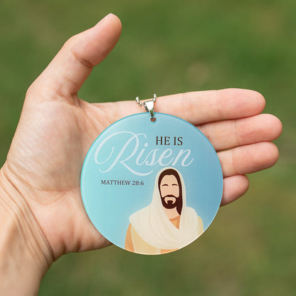 He Is Risen Key Chain, Rearview Mirror Ornament