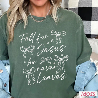 Fall For Jesus Bows -  Christian Shirt - Christian Apparel - Graphic Tee - Christian Gift (6:8-9)