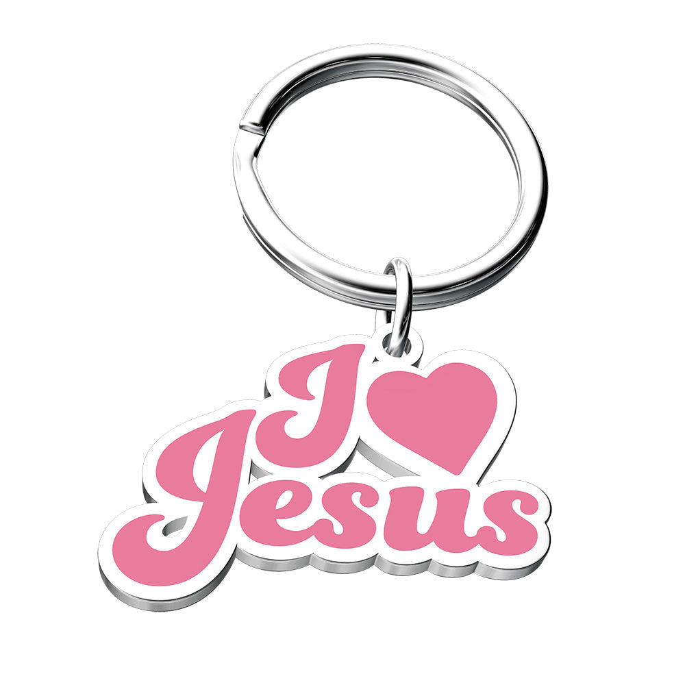 I Love Jesus Enamel Key Chain