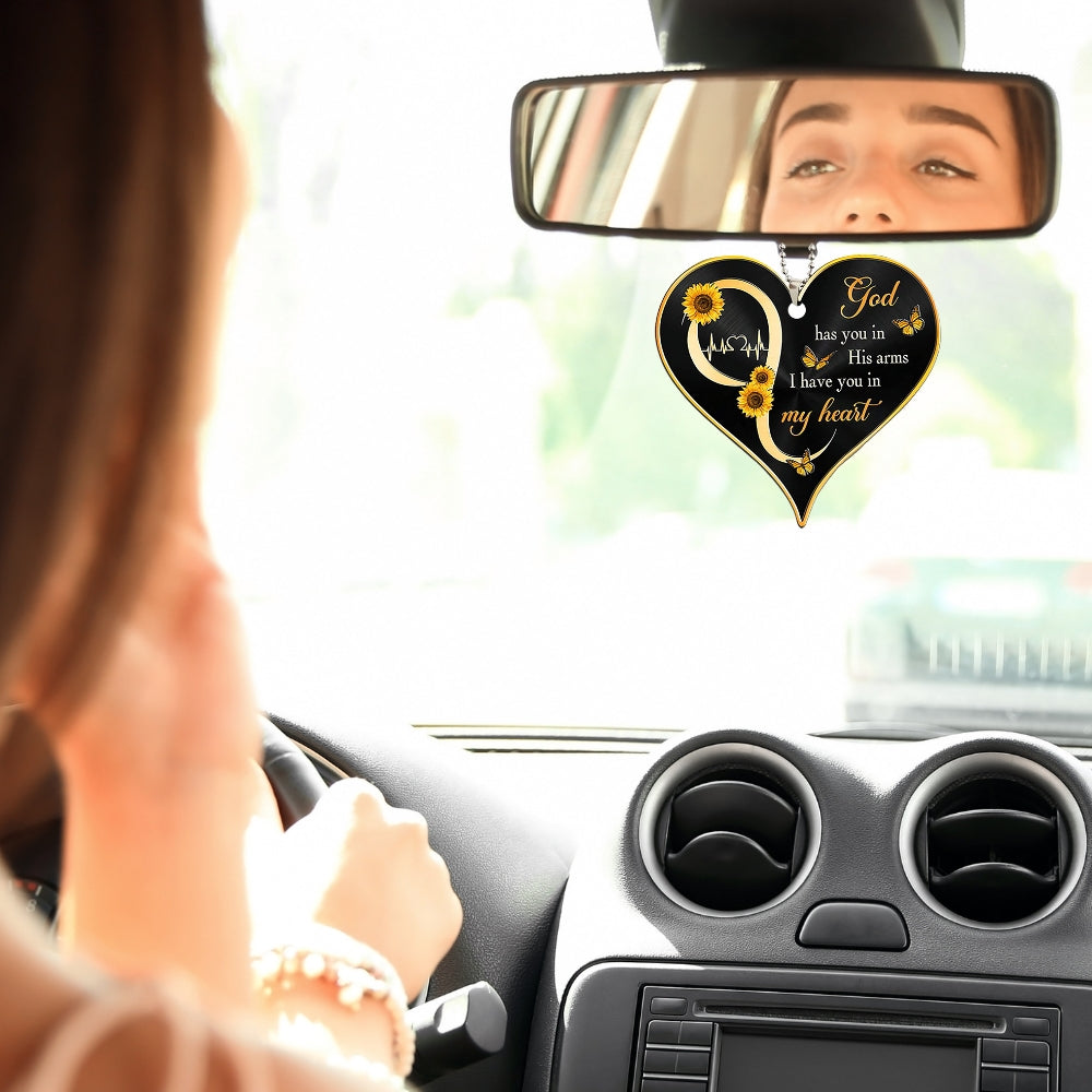 In His Arms Heart Key Chain, Rearview Mirror Ornament