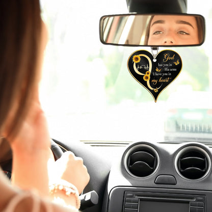 In His Arms Heart Key Chain, Rearview Mirror Ornament