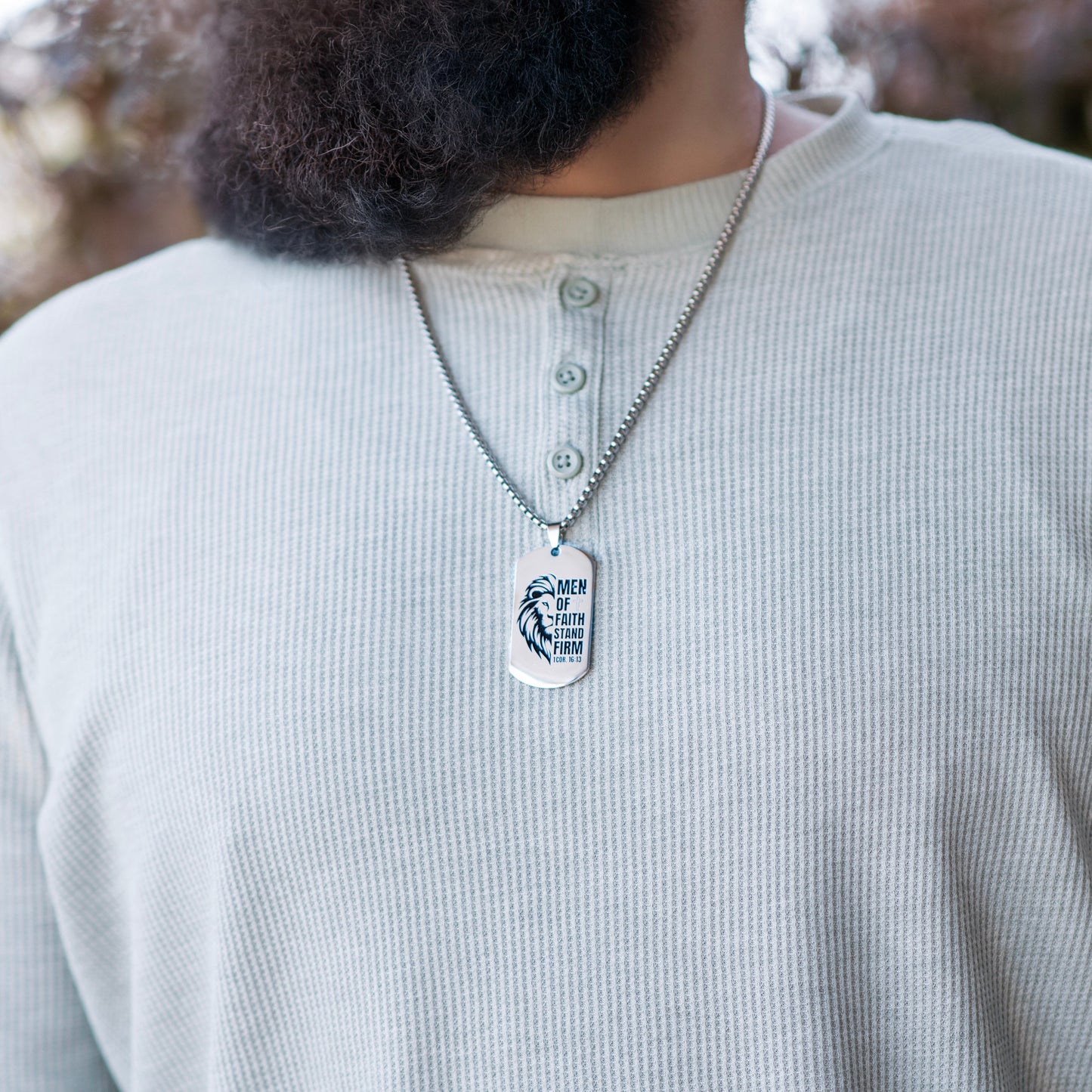 Men of Faith Dog Tag Necklace