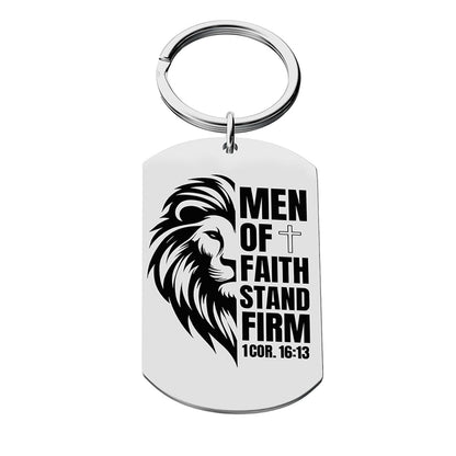 Men of Faith Dog Tag Key Chain