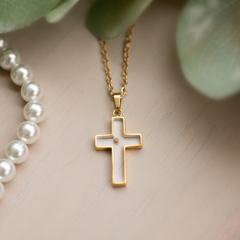 Mustard Seed Cross Necklace