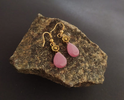 Handcrafted Pink Teardrop Crystal Chain