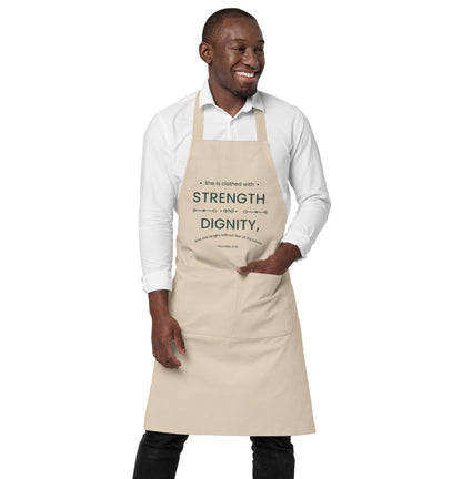 Proverbs 31:25 Organic Cotton Apron