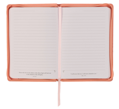 Pink Faux Leather Journal with Zipper Closure