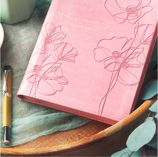 Pink Faux Leather Journal with Zipper Closure