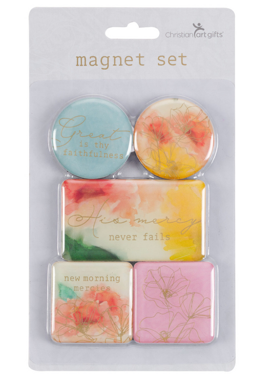 Watercolor Pastel Meadow Assorted Magnet Set