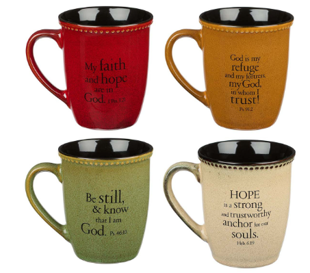 Faith, Hope, Trust & Be Still Stoneware Mug Set