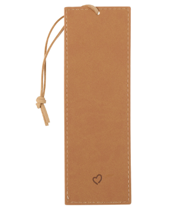 In All Things Give Thanks Tan Faux Leather Bookmark