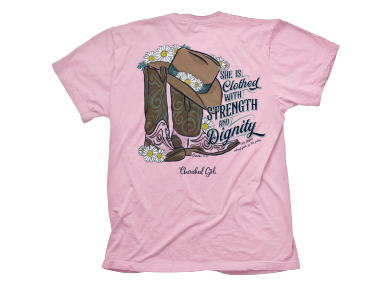 Strength Boots Cherished Girl Womens T-Shirt