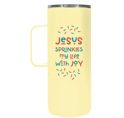Jesus Sprinkles Life with Joy 22 oz Stainless Steel Mug With Handle