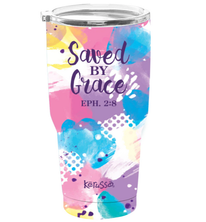 30 oz Stainless Steel Tumbler Saved By Grace