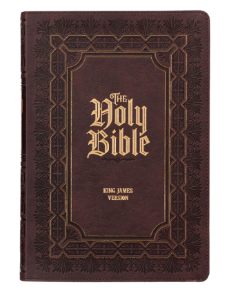 Burgundy Faux Leather Large Print King James Study Bible with Thumb Index