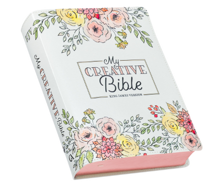 Pearlized White Faux Leather KJV My Creative Bible