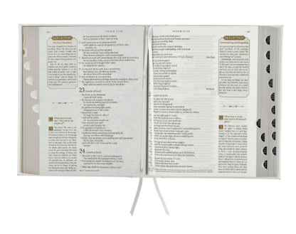White Faux Leather Hardcover Family Heritage Bible