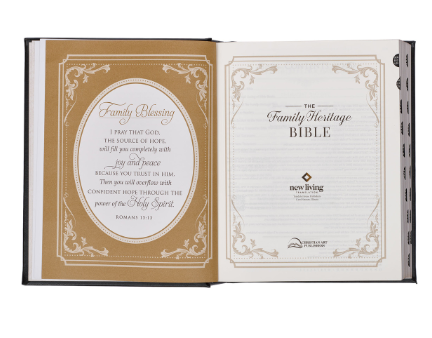 Black Faux Leather Hardcover Family Heritage Bible