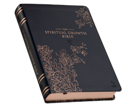 Midnight Blue Faux Leather Spiritual Growth Bible